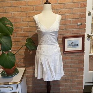 Sabina Musayev White Lace Up Corset Tennis Skirt Mini Dress Size Medium
